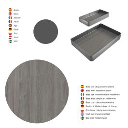 Emuca Accessoire extractible Harmony pour meuble de cuisine, Droite, Acier et Bois, Gris anthracite