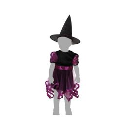 Déguisement bébé sorcière violet avec chapeau et jupe asymétrique en tulle pour 6-12 mois - Costume Halloween bébé fille