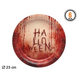 Lot de 6 assiettes en carton Halloween 23 cm à effet de taches de sang avec message effrayant - Idéal pour fête zombie ou décor macabre Precio: 10.5. SKU: B18M6J9JFB