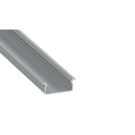 KIMERA Profilé Aluminium TVED Argent Anodisation Diffuseur Opal, Bouchons et Clips de Fixation 2,02m