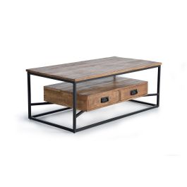 GINER Y COLOMER - Mesa de Centro - Table basse en bois de manguier et métal de style industriel avec 2 tiroirs - 120 x 60 x 45 cm - Coloris Naturel Precio: 695.988. SKU: B1FPJTGVFW