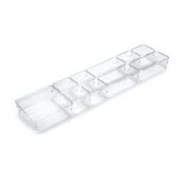 Emuca Kit de 10 seaux organisateurs Cube pour tiroirs, Plastique, Transparent