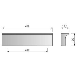 HERRAJES ALK Poignée Leman Aluminium Finition Chrome Brillant, Distance 416
