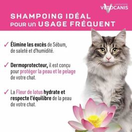 Vetocanis Shampooing Usage Régulier pour Chat - Formule Végétale - Pelage Doux et Brillant Sans Silicone ni Parabène
