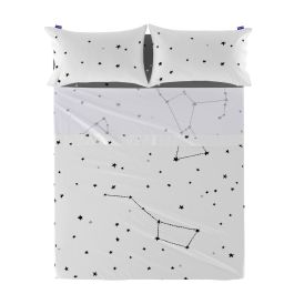 Drap HappyFriday Blanc Constellation Multicouleur 180 x 270 cm (Etoiles)