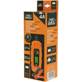 Xl Perform Tools XLPT - Chargeur de batterie de voiture 12V 6V 70W 4A avec mode mémoire (Supply), protection IP65, câble 3 m - Compatible AGM, GEL, Lithium, affichage numérique