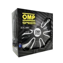 Omp Speed Magnum 13 Pouces Enjoliveurs 4 Pièces Noir-Argent-Carbone OMPS07011322