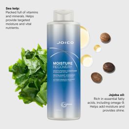 Joico Après-shampoing Moisture Recovery 1000 ml - Soin Nourrissant Puissant pour Cheveux Abîmés, Secs et Indisciplinés, Apporte Éclat et Vitalité