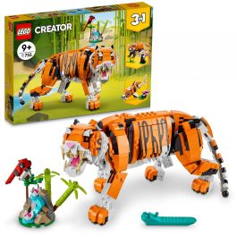 LEGO Creator 3-en-1 Su Majestad el Tigre 31129 Jouet Animal Tigre Panda Poisson pour Garçon et Fille dès 9 Ans