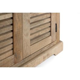 GINER Y COLOMER Armadio en bois de mangle massif naturel, 4 portes avec penderie et étagères réglables, 190 x 150 x 50 cm