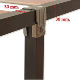 Q&Q Jeu de 4 Pieds Carrés pour Sommier, Hauteur 28 cm, Section 30x30 mm, Finition Anthracite