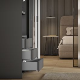 Emuca Tiroir extérieur Vertex avec réglages 3D hauteur 178mm, 40kg, profondeur 500mm, Acier, Peint en aluminium