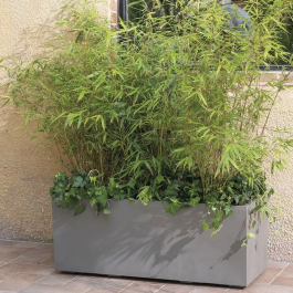 Deroma Millennium - Pot de fleurs rectangulaire marron 97 litres avec réserve d'eau et roulettes - Design contemporain pour intérieur et extérieur - Longueur 99 cm