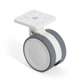 STAMPMATIC Roue Pivotante Vega Ø60 Caoutchouc Plaque Blanche Sans Frein