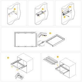 Emuca Kit tiroir à chaussures et rack ajustable Quartz pour armoires, glissières extension totale et à fermeture douce, Module 60cm, Finition Titane
