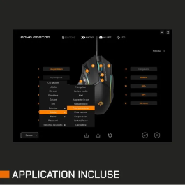 Nova Gaming Souris Gaming Filaire Virgo GM315, Noir avec Rétroéclairage RGB, Boutons Programmables et Capteur Haute Performance pour Jeu