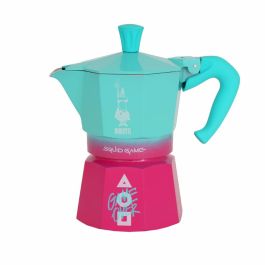 Cafetière Italienne Bialetti Bleu Rose Aluminium Thermoplastique 3 Tasses