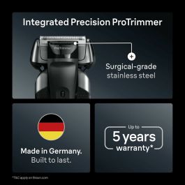 Braun Serie 8 Rasoir Électrique Noir Autonomie 60 min Charge Rapide 5 min