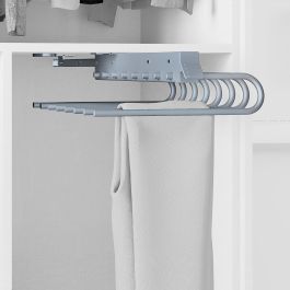 Emuca Porte-pantalons extractible, Droite, Peint en aluminium, Acier et Plastique.