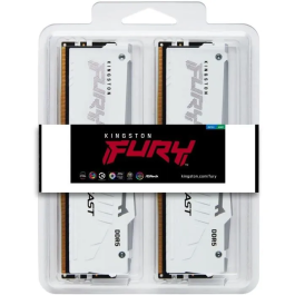 Kingston FURY Beast 32GB (2x16GB) DDR5 6000MT/s CL30 DIMM - Mémoire PC Blanc avec rétroéclairage RGB et support AMD EXPO 1.0