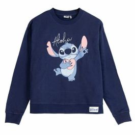 Sweat sans capuche femme Stitch Bleu foncé S