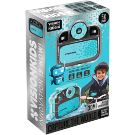 Kids Licensing Vision Kids - Caméra sportive pour enfant dès 3 ans, 30 MP, étanche, avec fixation vélo et supports - Réf. KIDS LICENSING