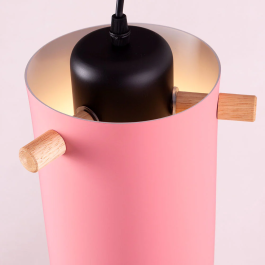 Lampe Suspendue Dahlia Métal Bois Réglable en Hauteur SKD-P1011-OG