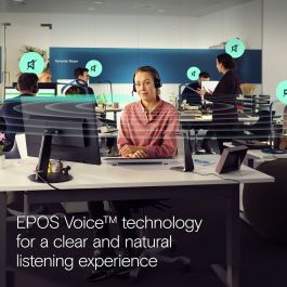 EPOS IMPACT 1060 Casque Sans Fil Bluetooth pour Bureau/Centre d'Appels Binaural Noir