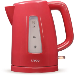 Livoo Bouilloire Électrique DOD184RC Rouge 1,7 L 2200 W - Base Pivotante 360°, Filtre Anticalcaire et Arrêt Automatique Precio: 38.688. SKU: B18V5NV2DB