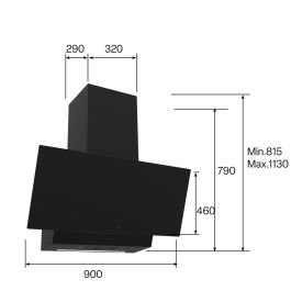 Hotte standard Cata THALASSA 900GBK 02139406 Noir