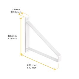 Emuca Jeu de supports pour étagères en bois Shelf avec forme triangulaire, Acier, Peint en blanc