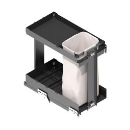 MENAGE CONFORT Module Bouteiller/Rangement Pain Nova Flat, Tiroir avec Fermeture Amortie et Extraction Totale, pour Modules 300/400mm, Finition Anthracite