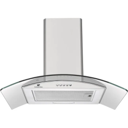 Continental Edison Hotte décorative CEH60GS2 - 60 cm - Aspiration recyclage/extraction - Inox/Verre - Classe A - 60x47x50/84 cm