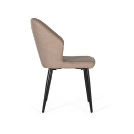 GINER Y COLOMER Lot de 2 chaises avec dossier rembourré en simili cuir PU gris et pieds en acier tubulaire, design moderne et minimaliste