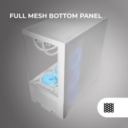 Boîtier ATX semi-tour Mars Gaming MCLCDXW Blanc