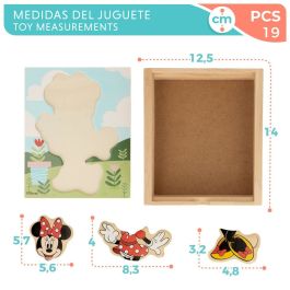 Puzzle enfant en bois Disney + 2 Ans 19 Pièces (12 Unités)