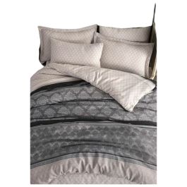 Jeu de literie 1 housse de couette 220x240 cm + 2 taies d'oreiller 60x60 cm - 65% Coton, 35% Polyester - Gris ASI8683342640015