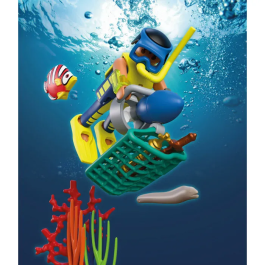 Playmobil 72078 Figurines - Policiers Plongeurs et Trésor, Épave et Coffre, Jouet pour Enfants, Figurine d'Action