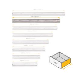 Emuca Jeu de coulisses à billes pour tiroir à sortie totale, hauteur 45mm, longueur 600mm, Acier, Zingué
