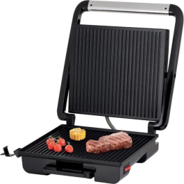 Sencor SBG 3710SS - Grill électrique antiadhésif de 29.8 x 26.8 cm, puissance 2000 W, 3 niveaux de température, avec bac d'égouttage amovible