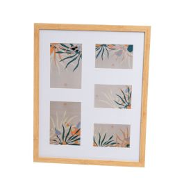 Cadre photo Blanc Naturel Verre Bois MDF