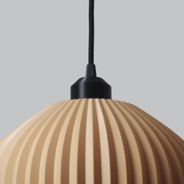 Lampe suspendue Idali Beige/Fleuron Noir/Câble Noir LED E27