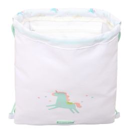 Sac à dos serré par des ficelles Safta Unicornio Beige 26 x 34 x 1 cm