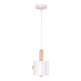 Lampe Suspendue "Scarlet" Métal et Bois Câble Réglable SKD-P1014-W