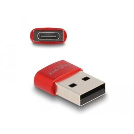 DeLOCK Adaptateur USB 2.0 USB Type-A Mâle vers USB Type-C Femelle, Rouge, Alimenté par Port USB