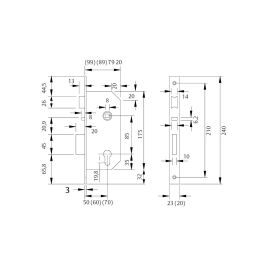 Tesa Serrure Antipanique 2030FRS6RNE Entrée 60mm Finition Nickel pour Portes Bois