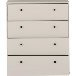 TEMPRA Commode 4 tiroirs - Couleur Sable - Design sobre - L 73,7 x P 34,8 x H 85,5 cm - Organisation chambre salon