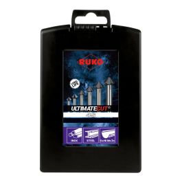 Jeu de fraises à chanfreiner (Fraises à chanfreiner) RUKO ULTIMATECUT 4S Acier rapide (AR) 6 Pièces