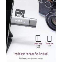 ICY BOX IB-CR200-C Lecteur de cartes SD et MicroSD USB 2.0 - Noir, Aluminium, 480 Mbit/s, Plug & Play