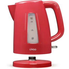 Livoo Bouilloire Électrique DOD184RC Rouge 1,7 L 2200 W - Base Pivotante 360°, Filtre Anticalcaire et Arrêt Automatique